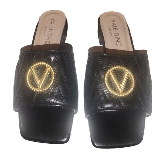 Mario Valentino Afrodite. Leather Slip-on Sandals - Picture 1 of 5